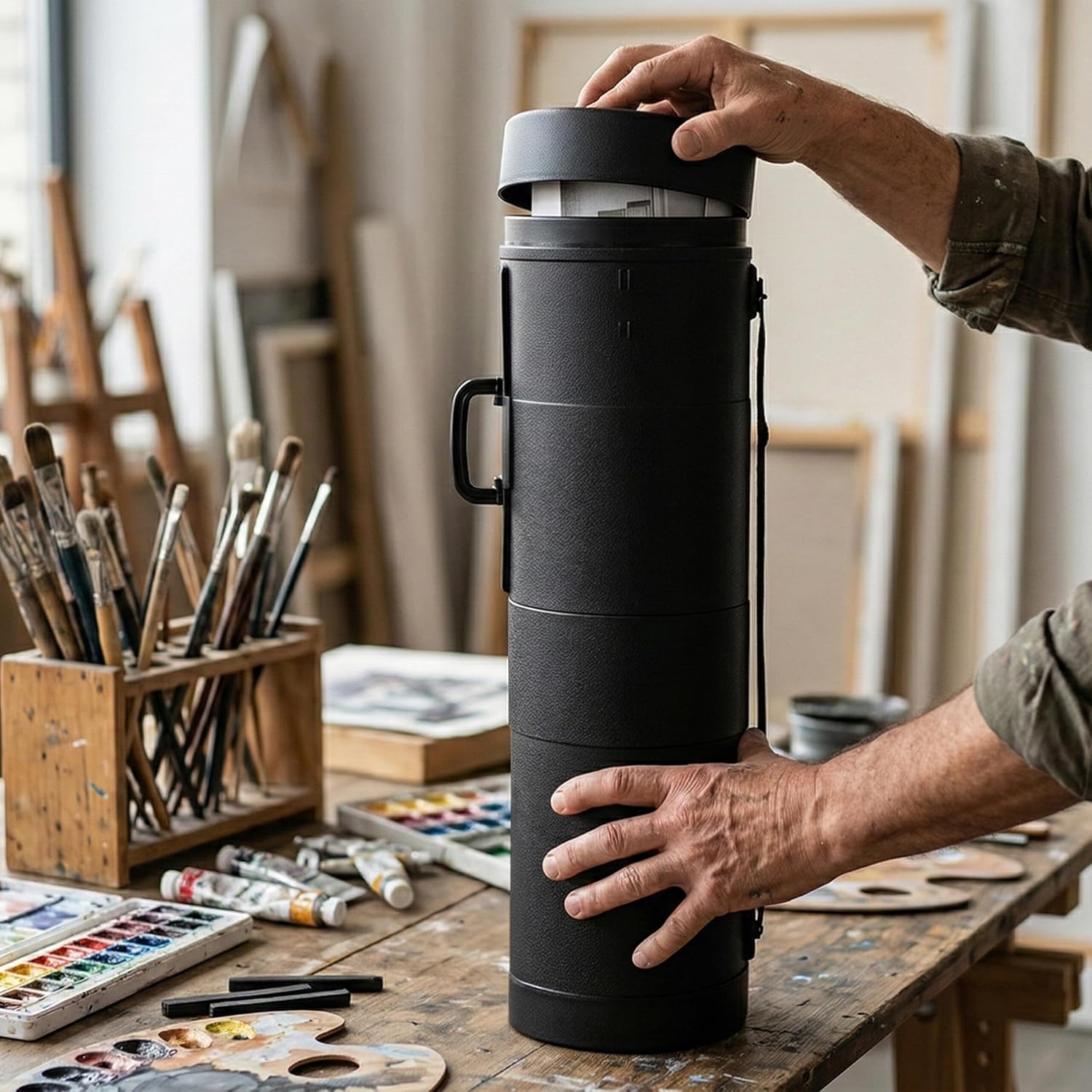 Relaxdays Extendable Poster Roll, Safe Transport of Posters and Drawings
