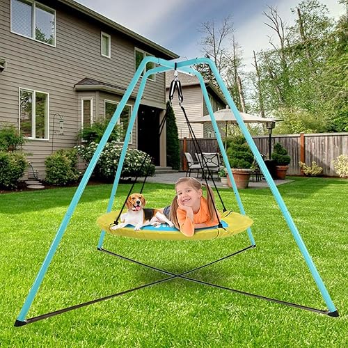Miniatura 7 de Soporte de columpio para niños y adultos, marco de columpio resistente, soporta 330 libras, se adapta a la mayoría de columpios de platillos y