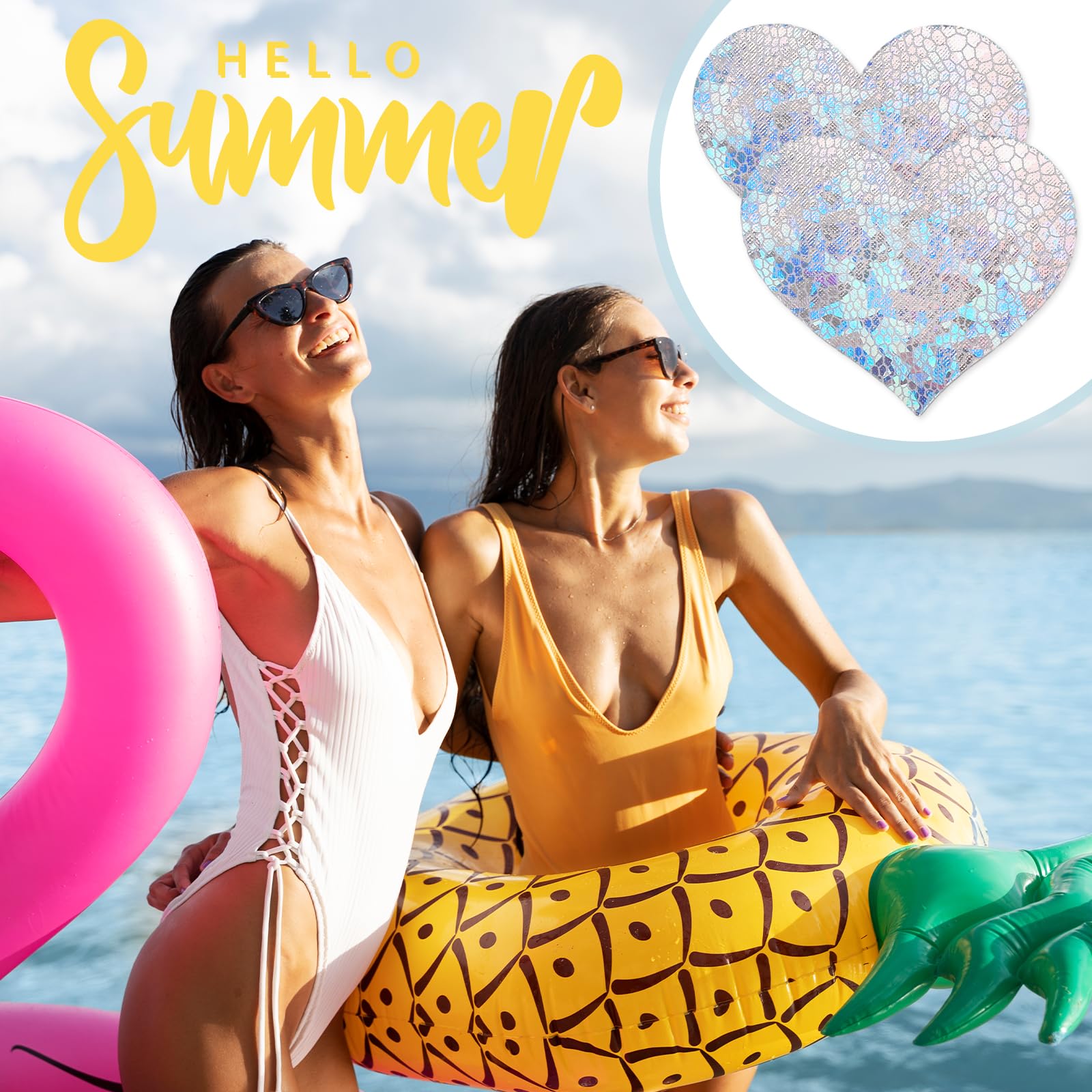 Nipple Stickers for Women, 12 Pairs Pasty Nipple Covers, Black Nipple Covers(12 Pairs), Show Your Beauty Party Ball, Small Nipple Covers