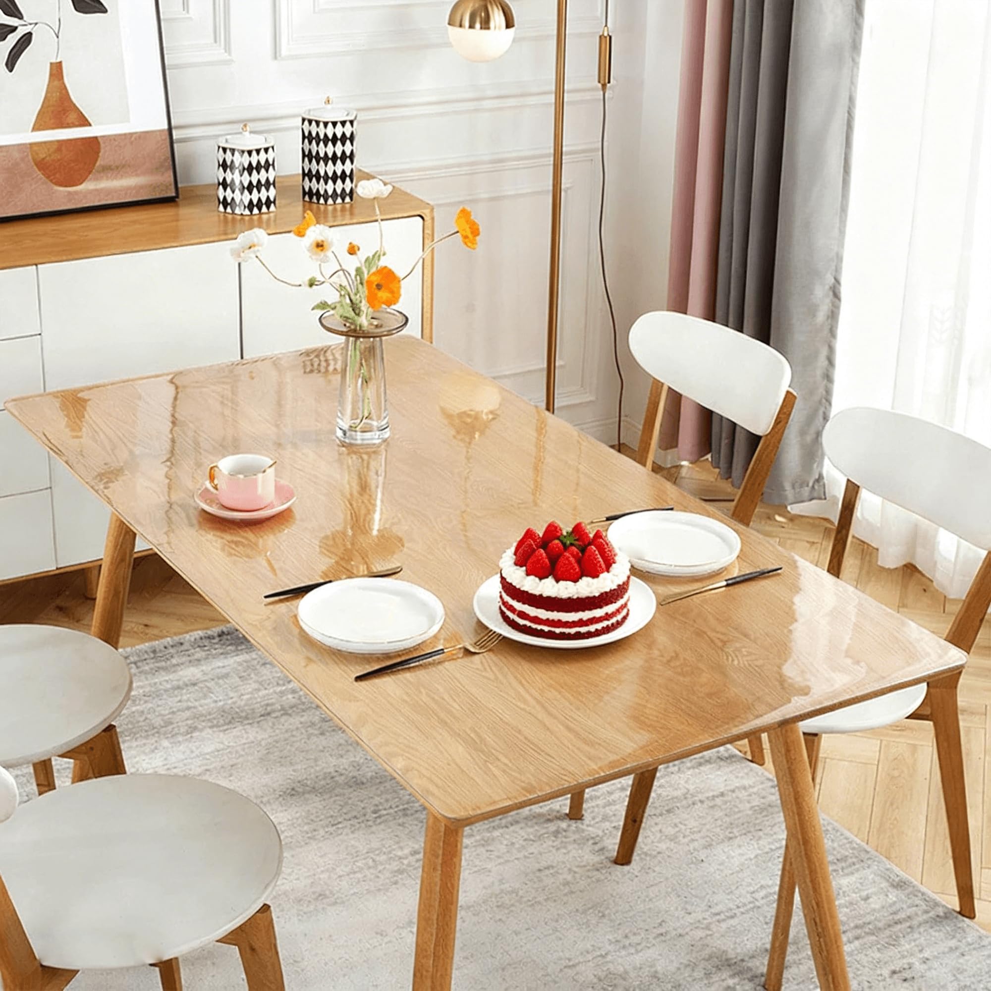 Éviter de se salir table protection transparente lavable 175x395