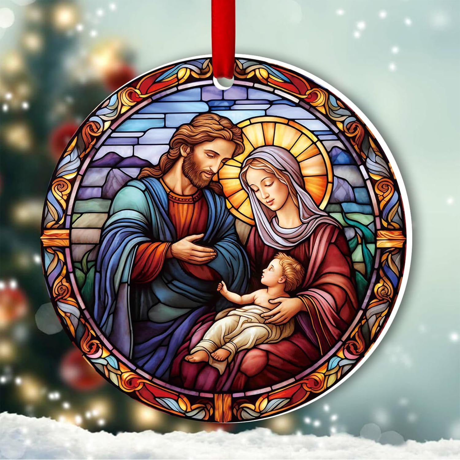 Religious Nativity Christmas Ornament, Jesus Nativity Scene