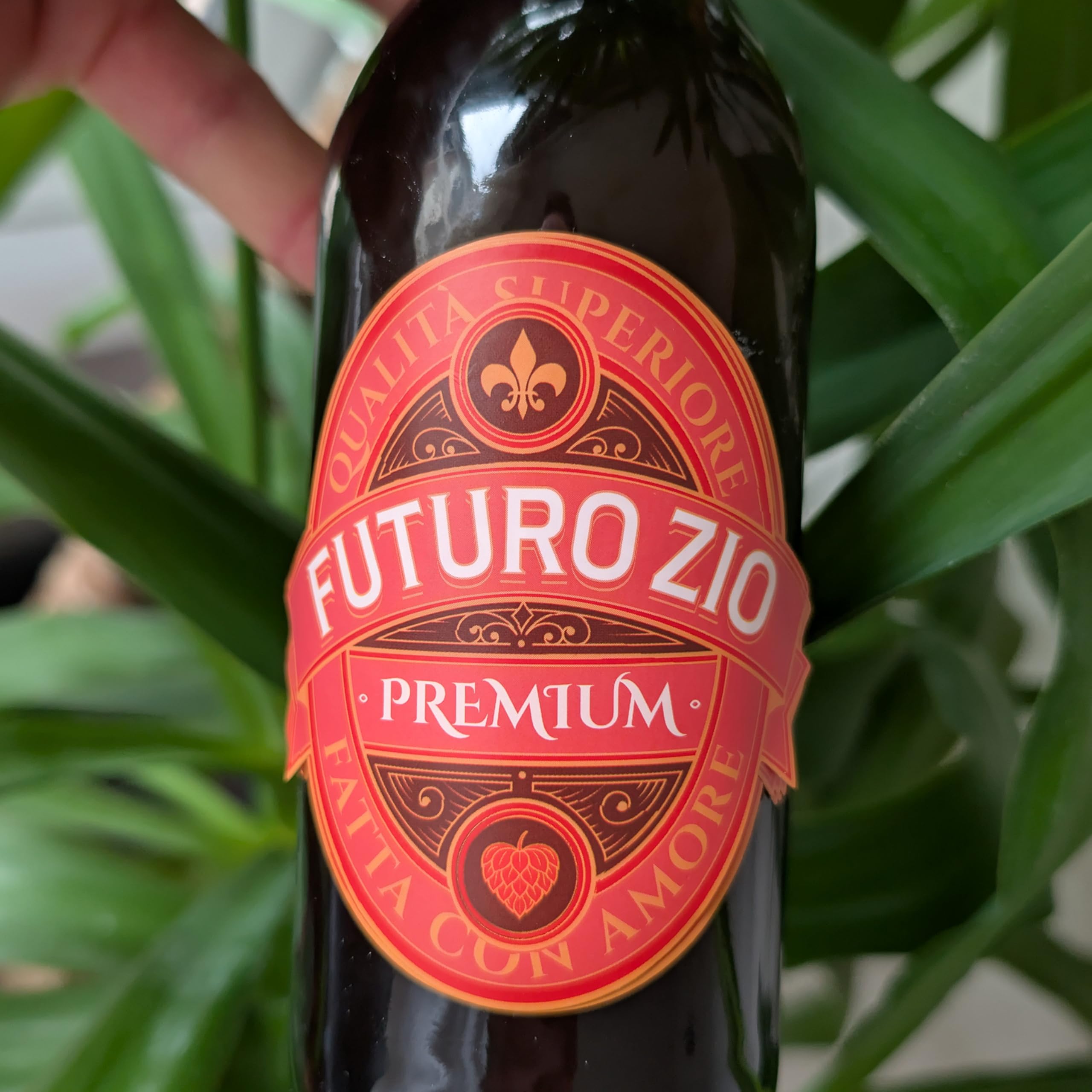 FunFest - Set di 3 Etichette per Bottiglia di Birra - Futuro Zio - Verde & Oro