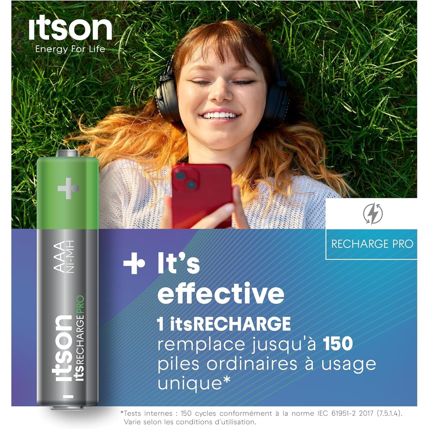 ITSON - Lote de 3 pilas recargables AAA Pro NiMH listas para usar, 930 mAh, ideales para dispositivos fotográficos, mandos de juego, juguetes para niños