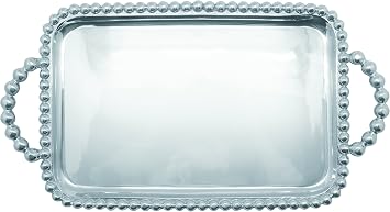 Mariposa Pearled Service Tray, Medium