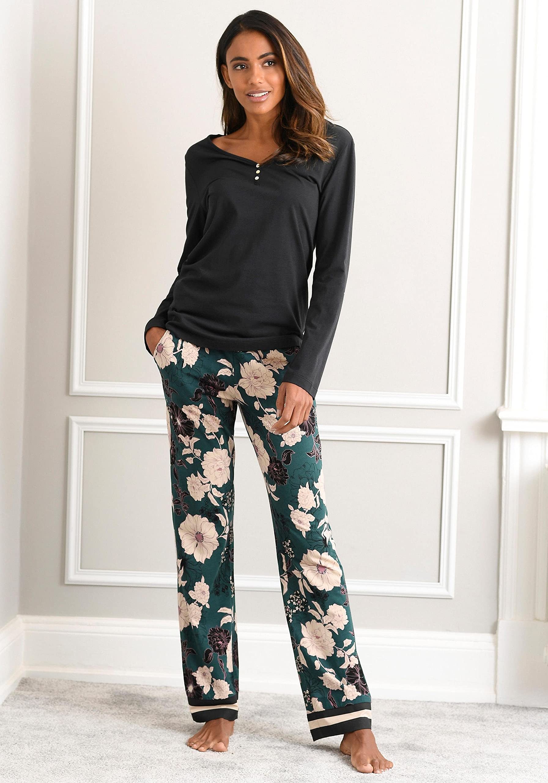 s.Oliver Damen Pyjama Zweiteiliger Schlafanzug (1er Pack)