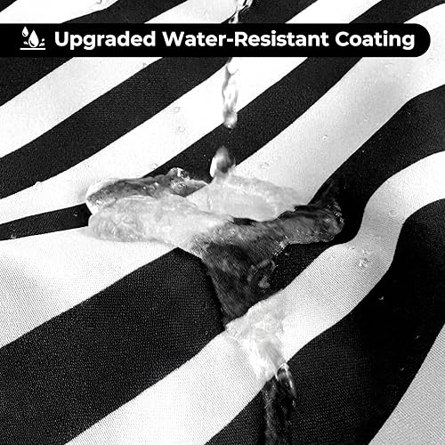 Miniatura 3 de Seasonwood Cortinas de ducha extralargas con borlas modernas en blanco y negro, impermeables, 72 x 96 pulgadas