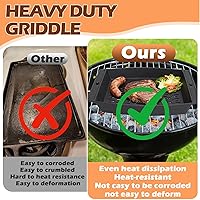 Vista 8 de Cesta para parrilla de hierro fundido de 15 x 12 pulgadas para parrillas al aire libre, bandeja para parrilla de pescado y verduras, bandeja