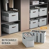 Vista 5 de Budding Joy 2 Pack Shoe Organizer for Closet, Clear Foldable Shoe Storage Containers Adjustable Dividers Fits 16 Pairs,Shoe Storage Bins Baskets