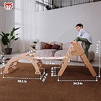 Vista 2 de Wood And Hearts Juego de Triángulos de Tres Piezas Juguetes de Madera Triángulo de Escalada Montessori Juguetes de Escalada para Niños Pequeños