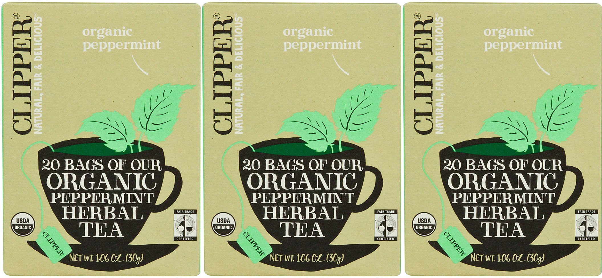 (3 PACK) - Clipper - Organic Peppermint | 20 Bag | 3 PACK BUNDLE