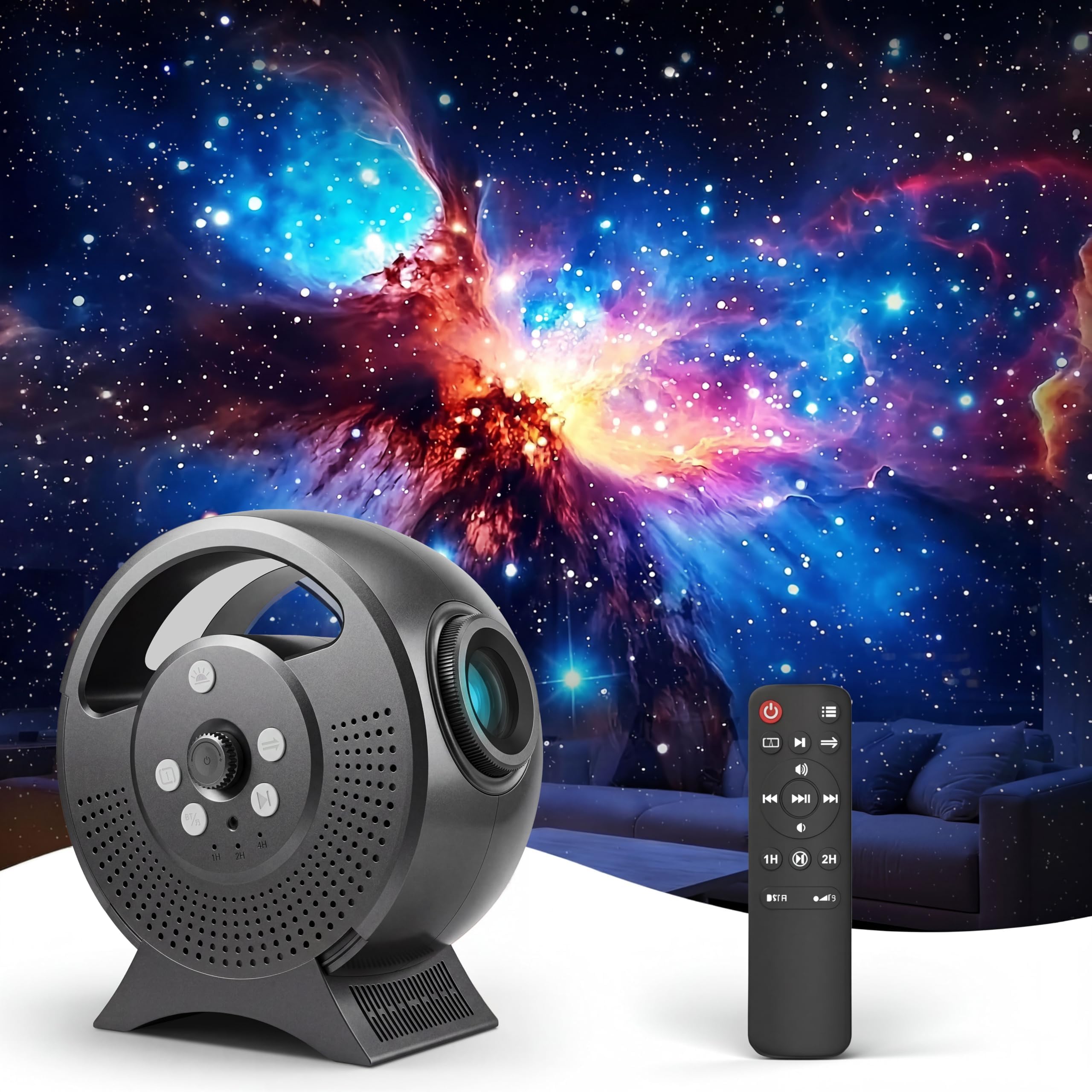 Rossetta Star Projector, Galaxy Projector for Bedroom, LED Night Light Aurora Projector with Bluetooth Speaker, White Noise, Timer and Remote, Room Decor, Gifts for Kids, Adults, Christmas, Birthday
