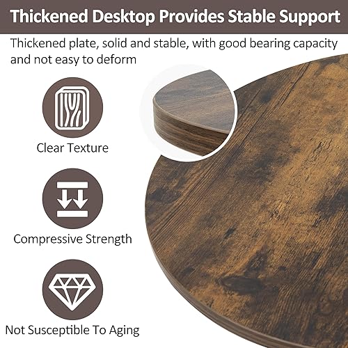 Miniatura 7 de Finnhomy Mesa redonda de bar de cóctel de 23.6 pulgadas con base de metal, mesa alta de pub bistró, mesa de altura de barra para cocina, sala de