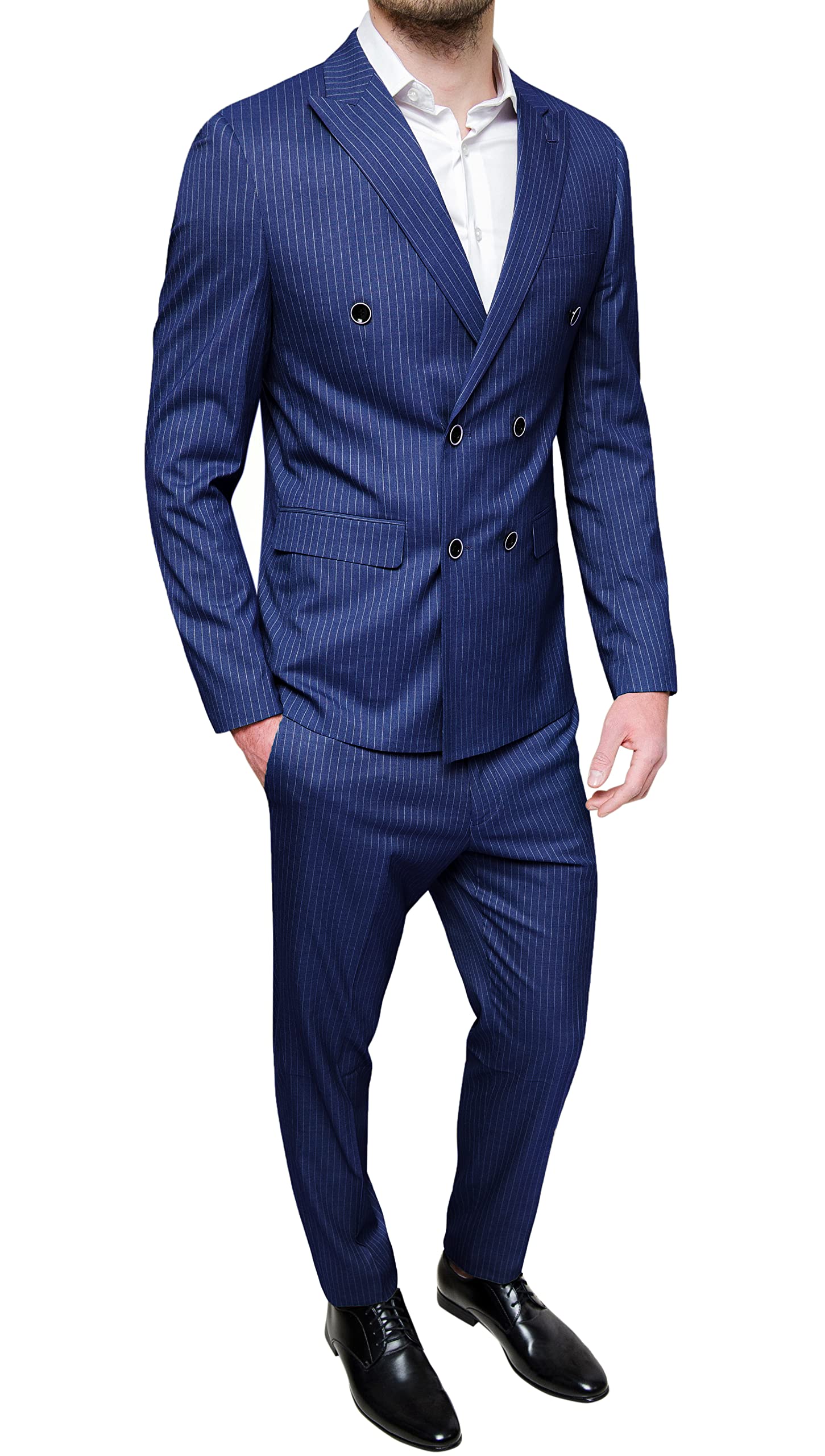 Abito Uomo Sartoriale Completo Vestito Doppiopetto gessato Elegante Formale Cerimonia
