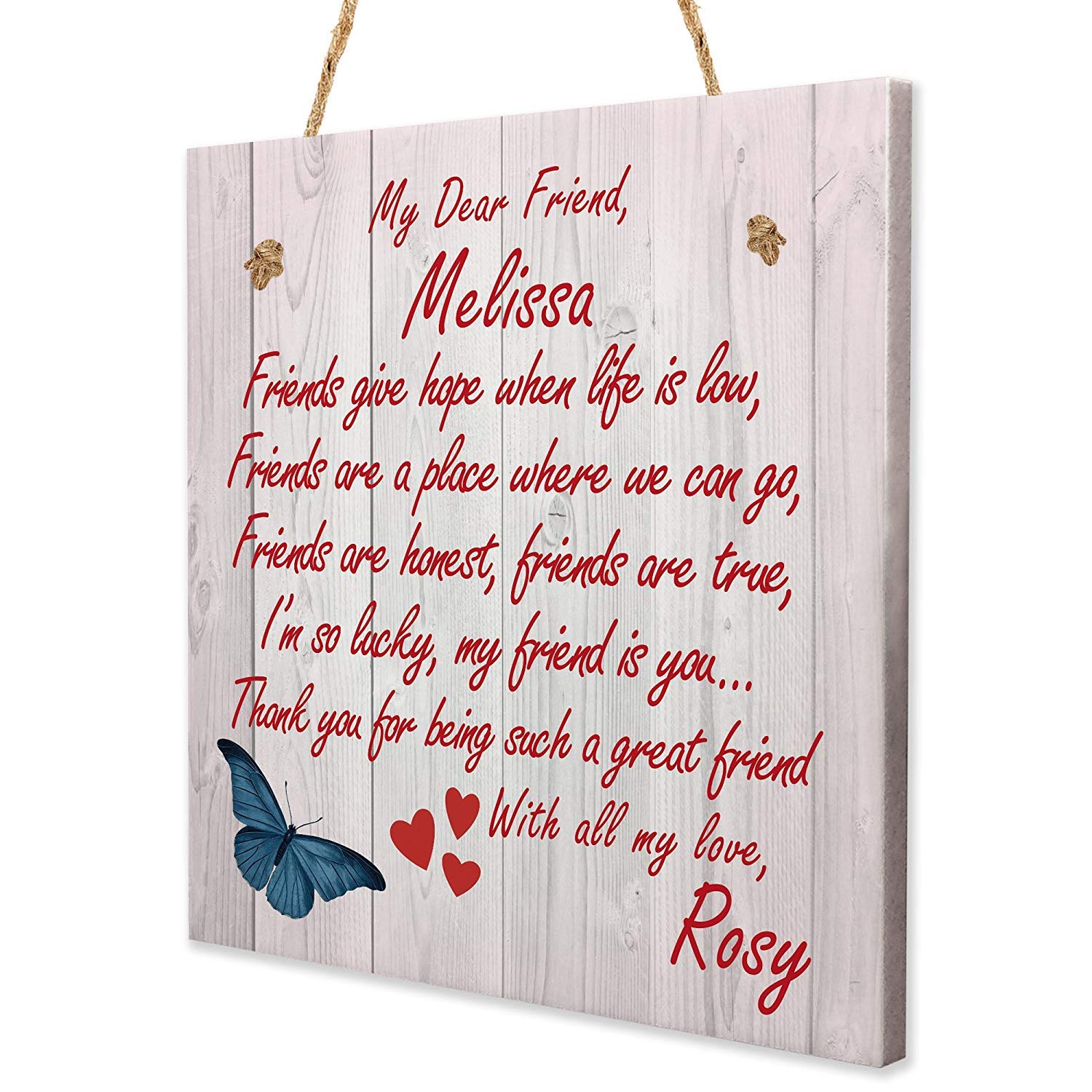 Red Ocean Personalised Best Friends Friendship Plaque My Friend Is You Sign Thank You Birthday Gift Present