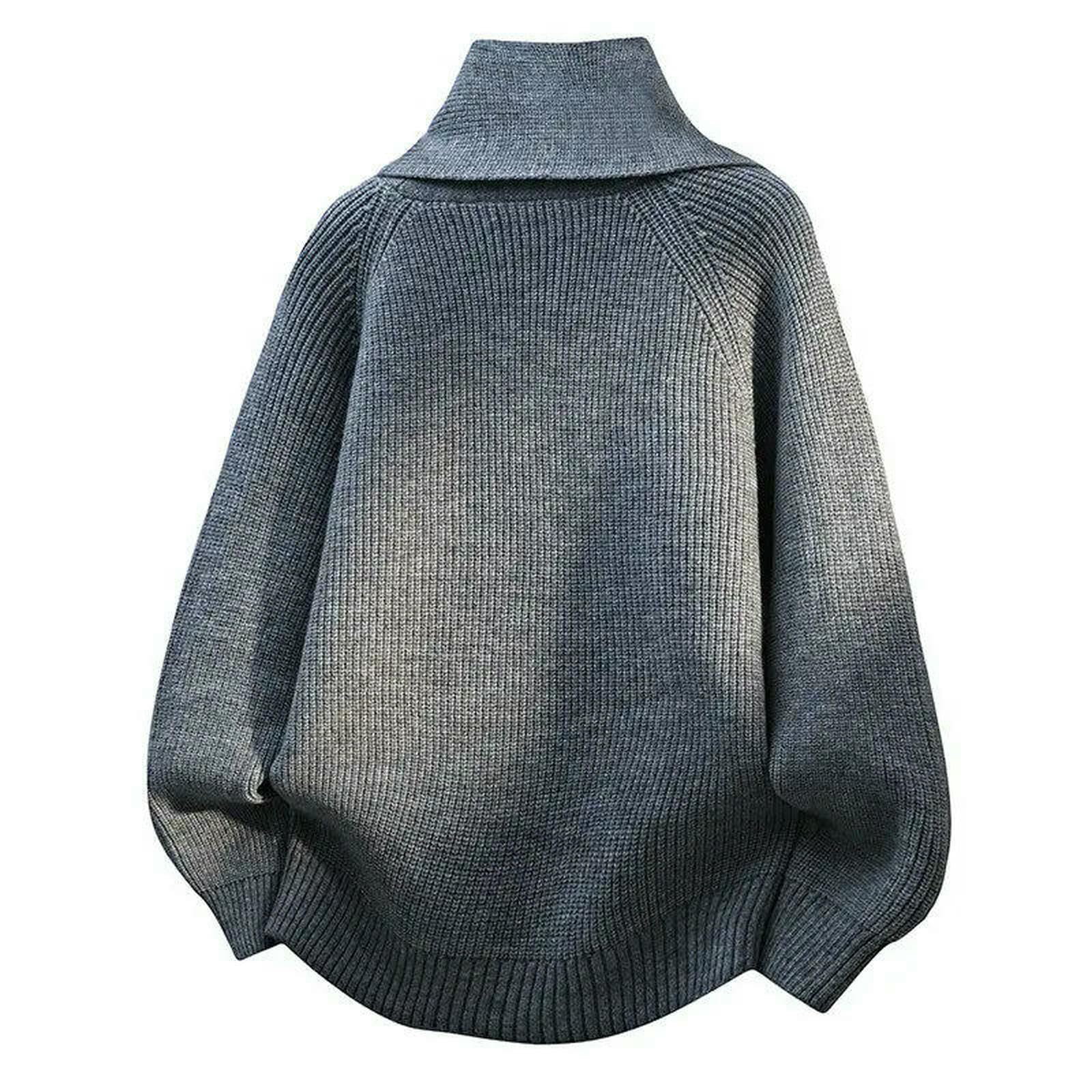 Męski sweter, moda męska, szalik, luźny guzik, dekoracja, sweter z dzianiny, na jesień i zimę, czarny, XL