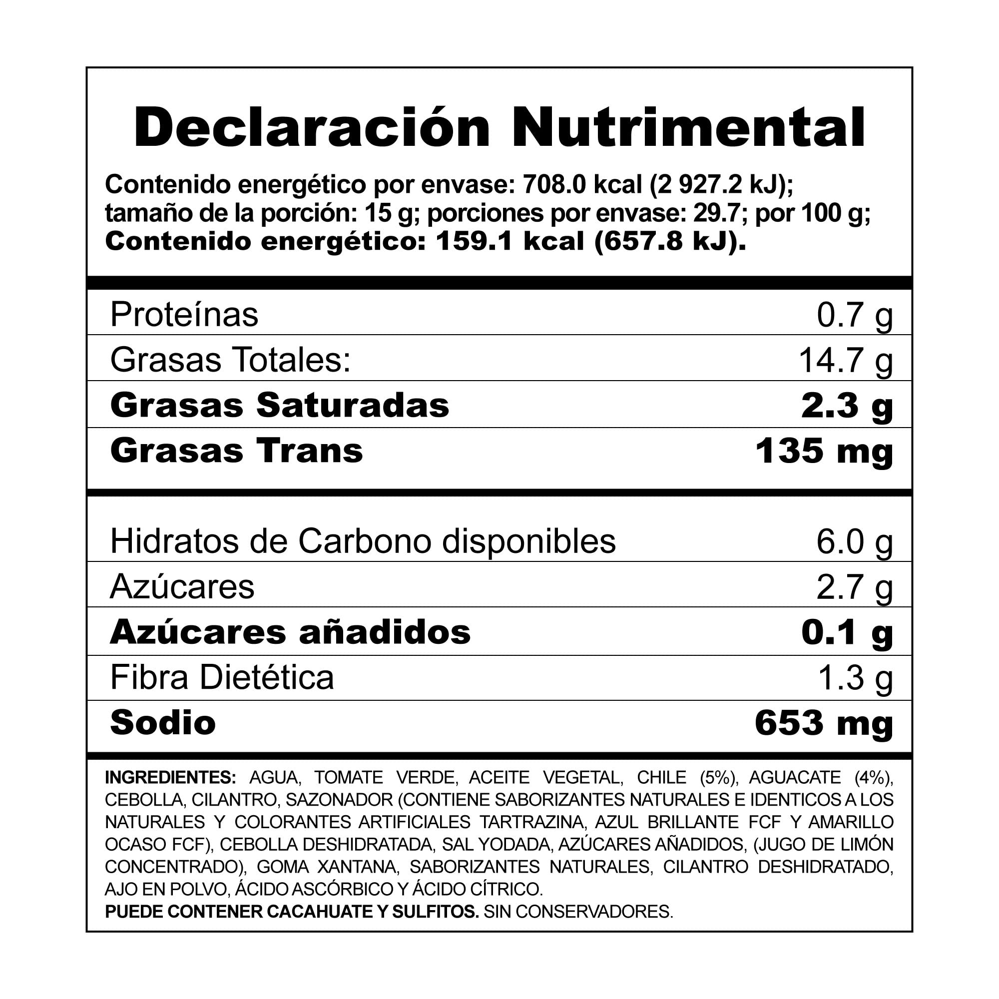 Sauce guacamole du Mexique, verre 445g - Salsa de Guacamole HERDEZ 445g