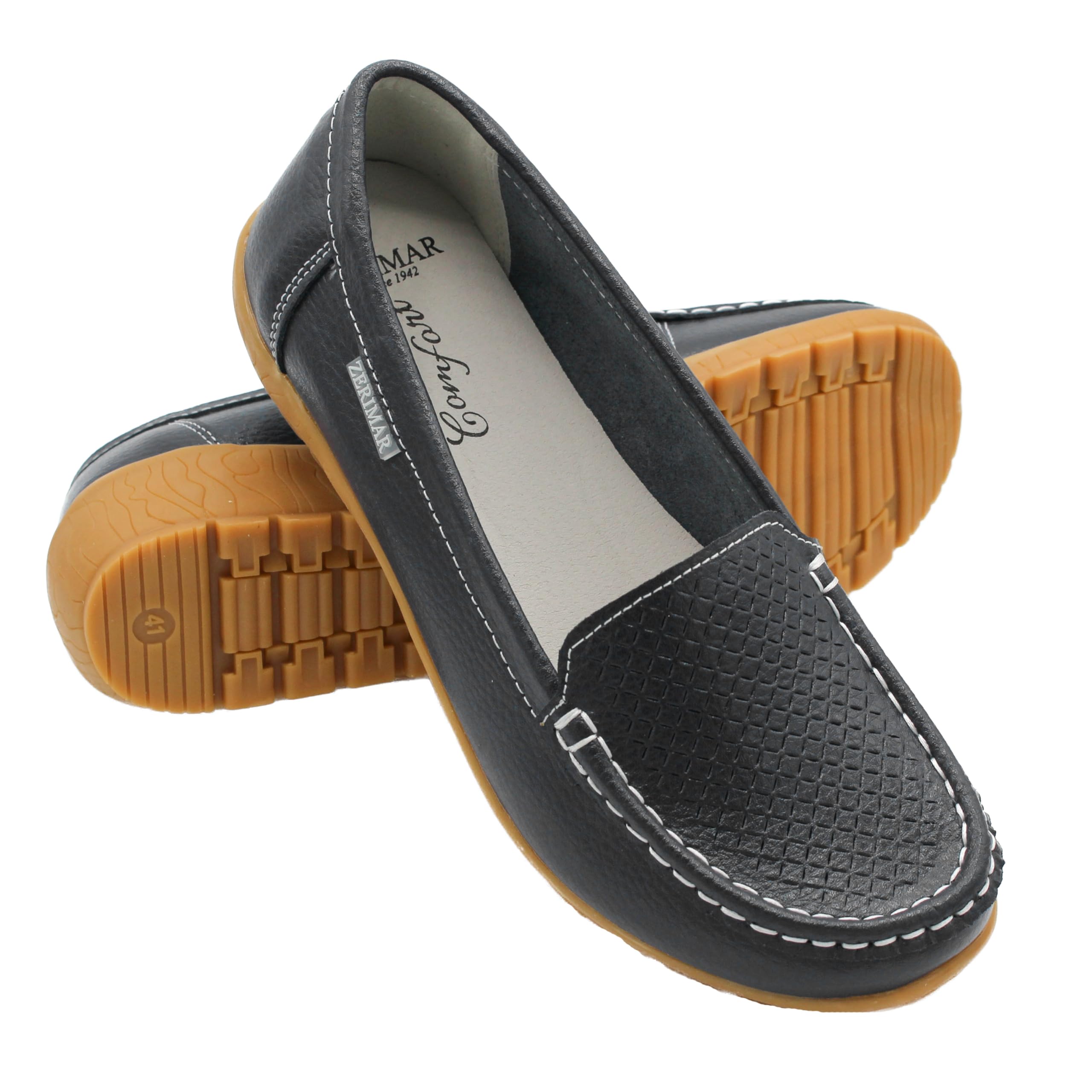 Zerimar Zapatos Mujer Comodos Vestir - Mocasines Mujer Piel - Bailarinas Mujer para Verano - Zapatos Verano Mujer - Mocasines Mujer en Piel - Elegantes y Cómodos