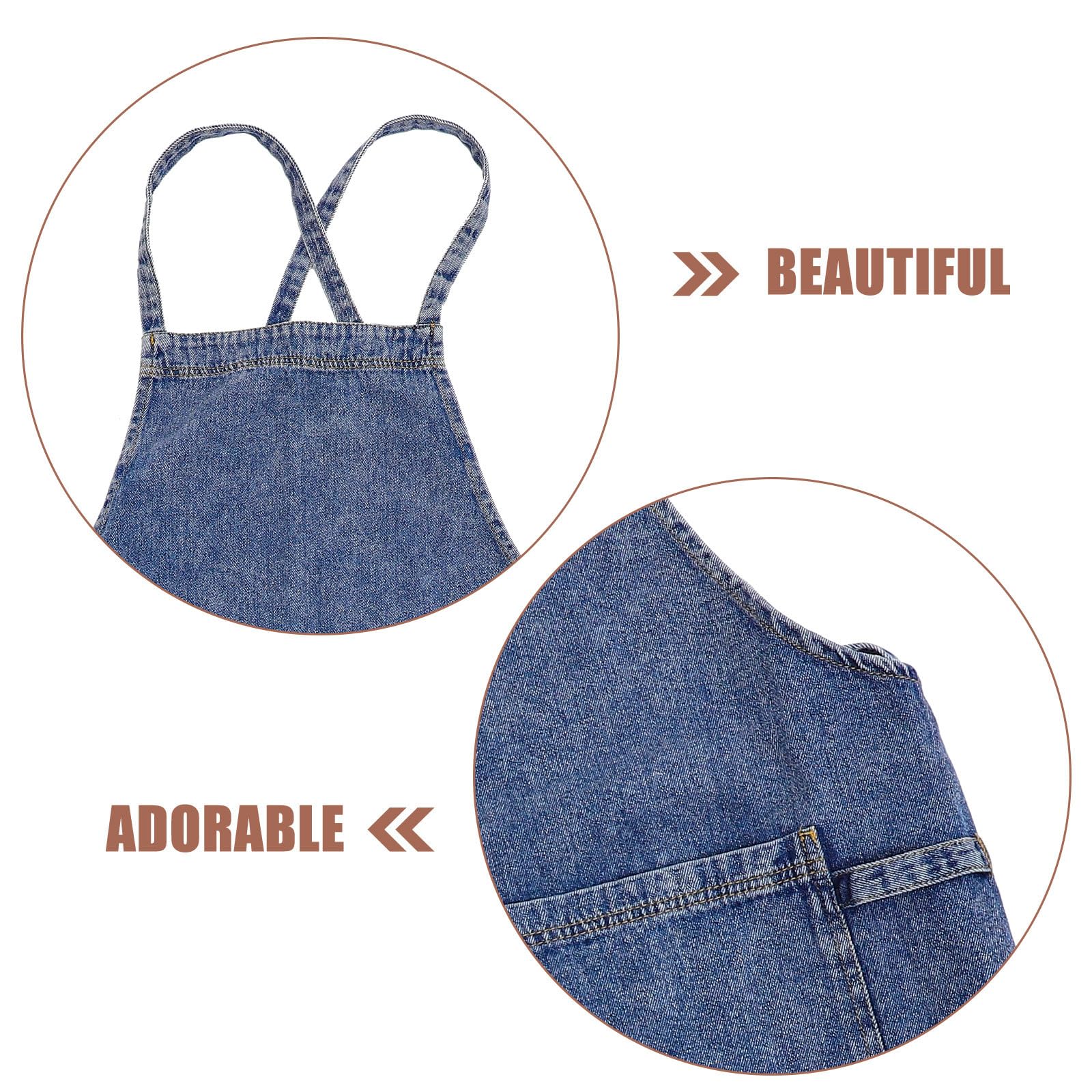 Happyyami Delantal Salpicaduras Vaquero Bolsillo de Grueso Conveniente de Mujer y Protege de Manchas para Estilo Sencillo y Elegante Ropa Adecuado Jardinería y Repostería