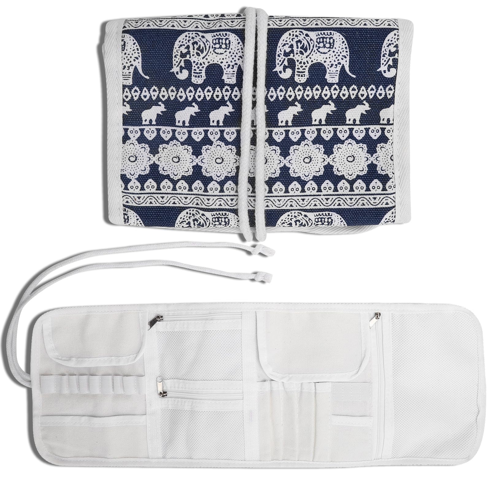 Owl Crochet Bag Crochet Needle Case Crochet Needle Empty Storage Bag Crochet Needle Storage Zipper Pouch with Crochet Needle Slot, Crochet Hook Slot (Empty Bag-Elephant)