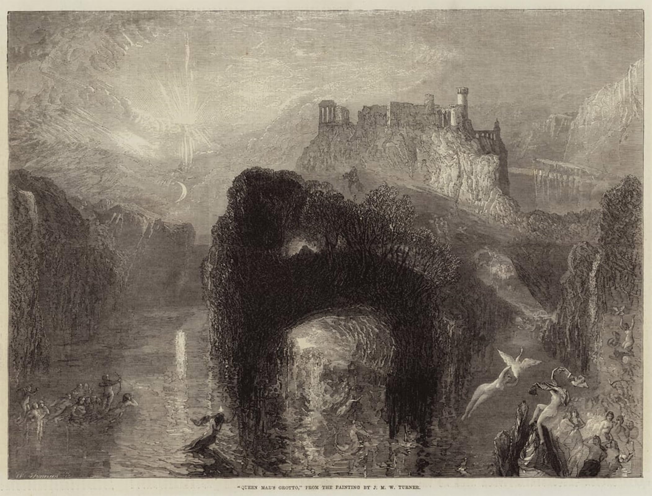 SERENDIPITP Aesthetic Poster Photo Wall Print Retro Picture Queen Mab's Grotto by Mallord William Turner Modern Wall Artwork for Home Decor 60x90cm