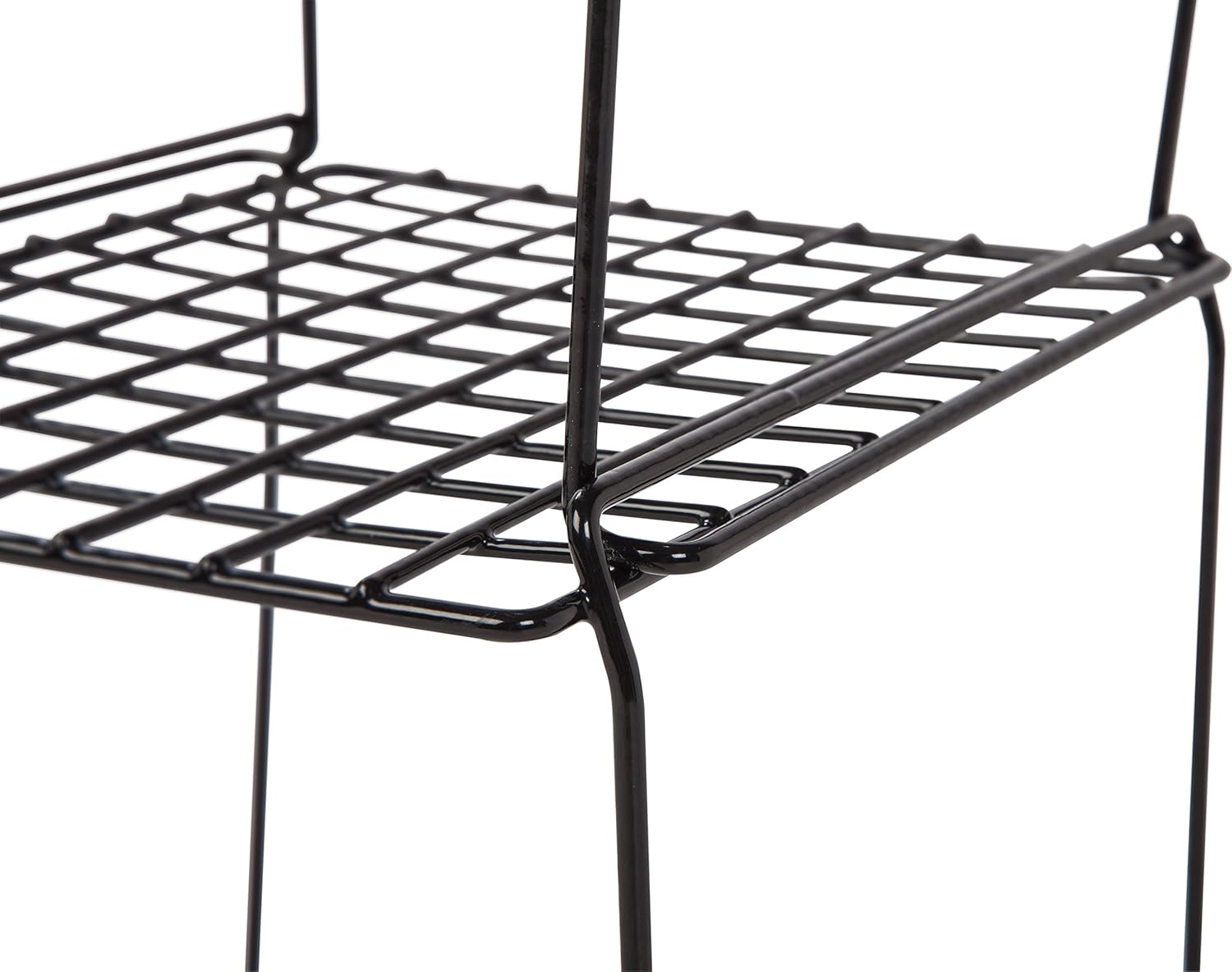 IRIS 8inch Stackable Wire Locker Shelf Black 4pack Industrial Storage