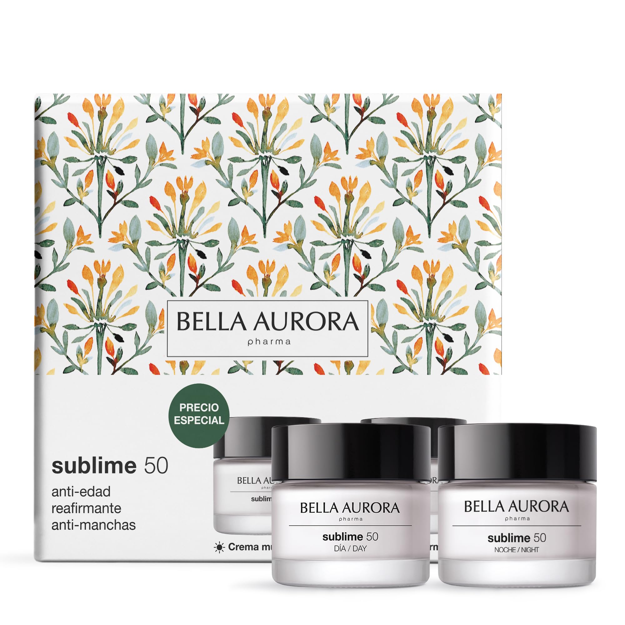 BELLA AURORA - Pack Sublime 50, Crema Multiacción Día 50ml + Crema Reafirmante Noche 50ml, Tratamiento Antiedad, +50 Años, Efecto Lifting, Unifica Tono y Aporta Luminosidad, Cuidado Intensivo