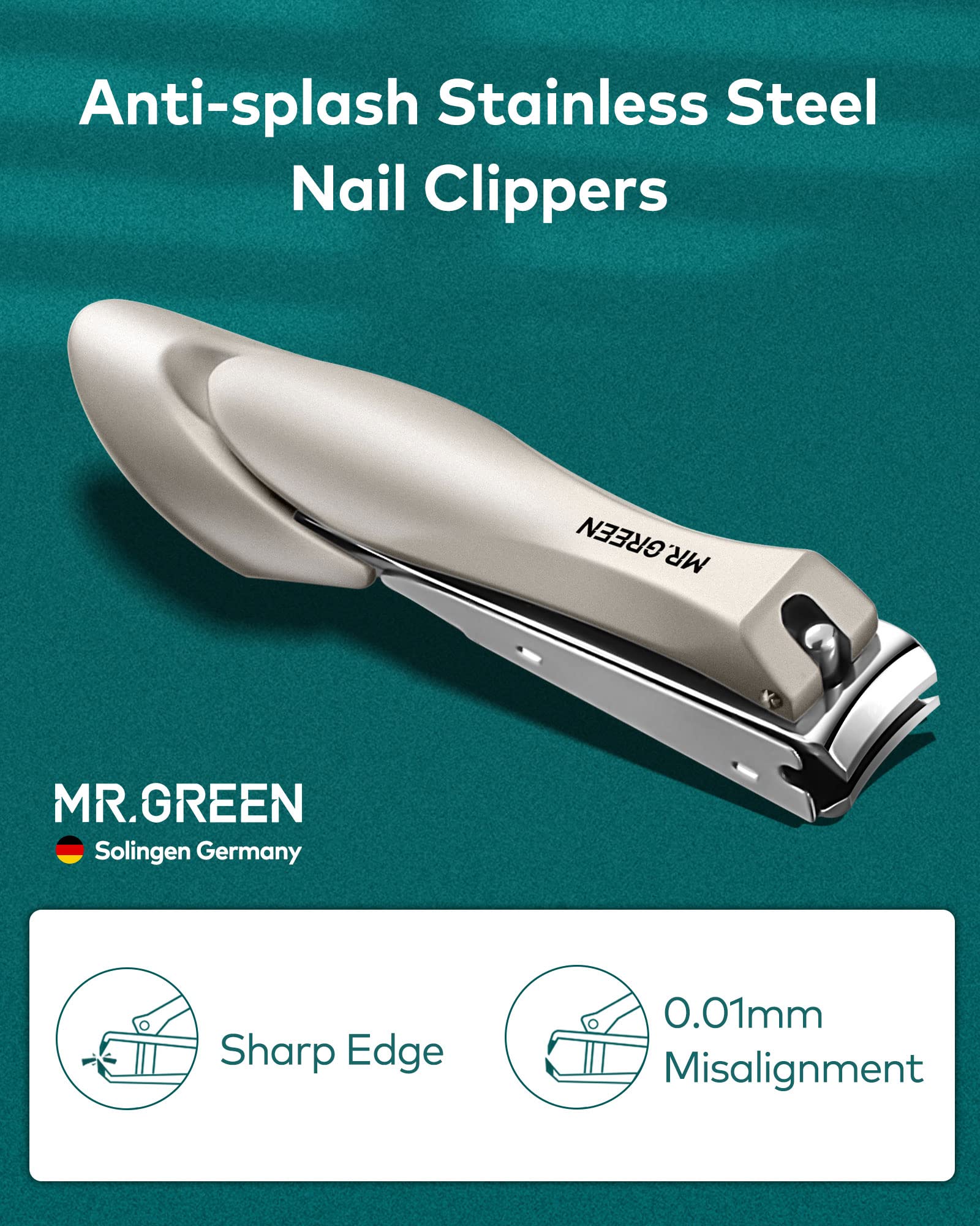MR.GREEN 9-in-1 Maniküre & Pediküre Set – Professionelle Nagelschere aus deutschem Edelstahl, Pflege-Set mit spritzwassergeschützter Nagelzange & echtem Leder-Etui (Tiefblau)