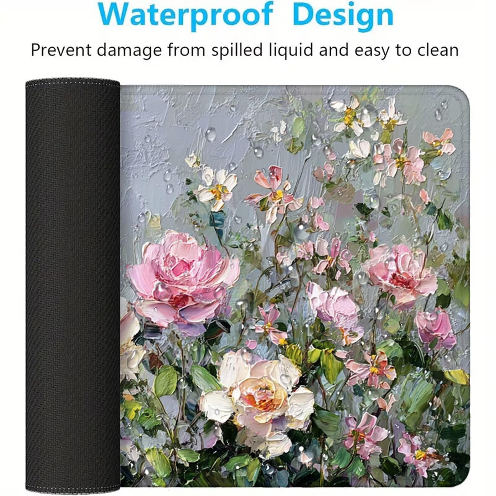 Abstrakcyjna podkładka pod mysz XXL 1200 x 600 mm pod biurko z wodoodporną powierzchnią i antypoślizgową podstawą, podkładka pod mysz do biura, komputera, poprawia dokładność i szybkość 3Y-1209
