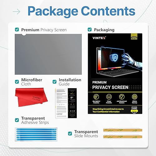 Miniatura 5 de VINTEZ [Paquete de 2] Protector de pantalla de privacidad de 15.6 pulgadas 1.8:1 para monitor de computadora y portátil - Película protectora