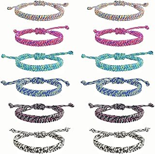 YANMIN 12 pcs Braided Friendship Bracelets for Teen Girls Colorful Paracord Bracelets Set Handmade