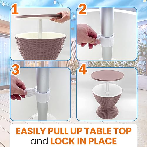 Miniatura 6 de SereneLife Mesa de bar fresca para exteriores, enfriador de cerveza y vino de 7.5 galones, muebles de patio y mesa auxiliar de bañera de