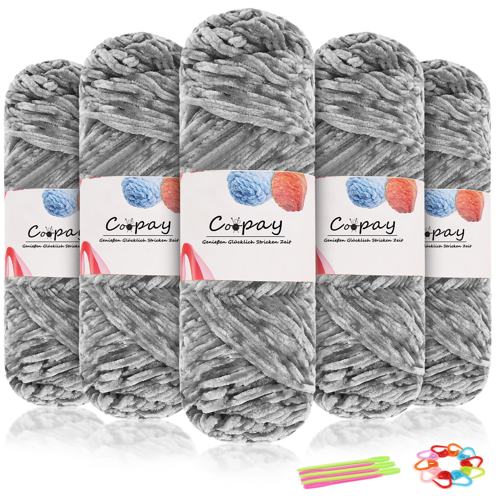 Lot De 6 Pelotes De Laine Chenille – 100 G Chacune, Douce Et Moelleuse – Pour Couvertures, écharpes, Amigurumis