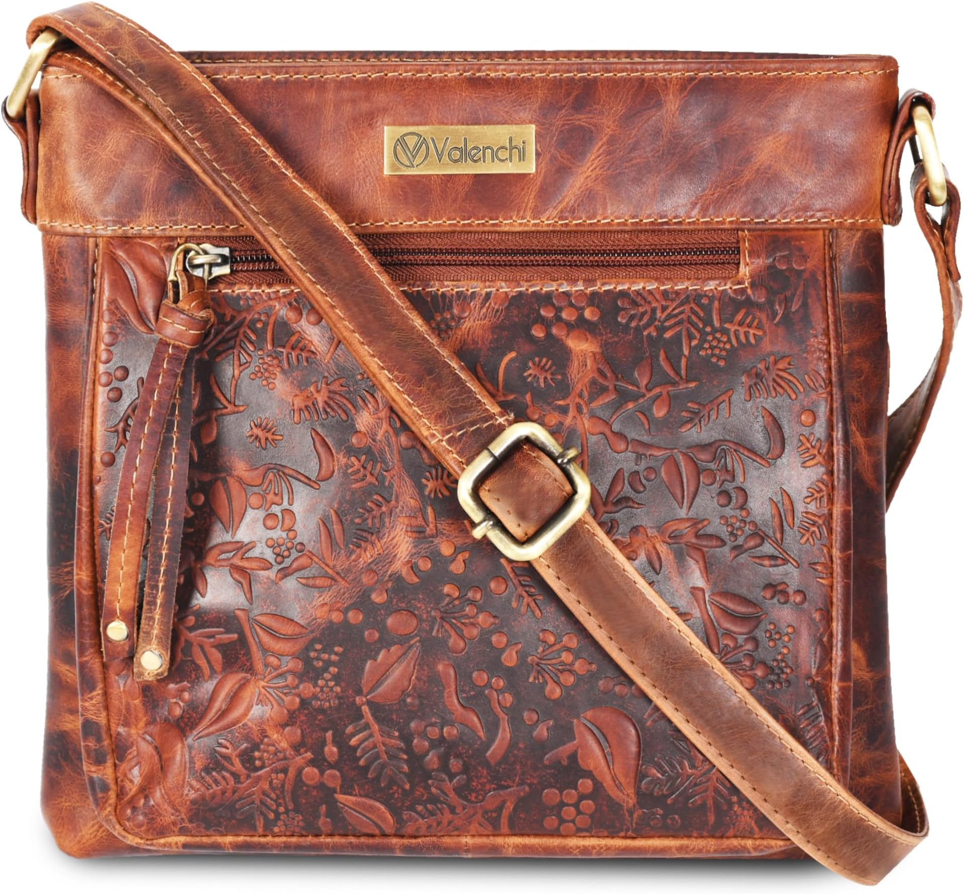 Valenchi Genuine Leather Crossbody Handbag for Women - Shoulder bag for Womens Handmade