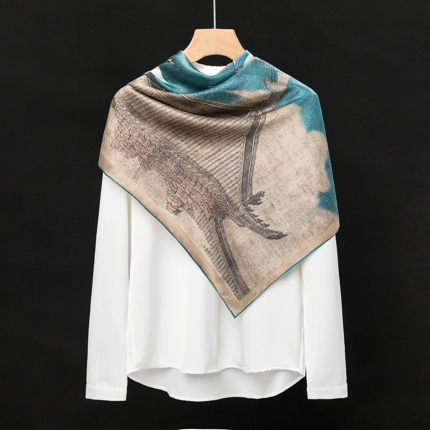 100% Mulberry Silk Scarf 43" Large Square Scarf Large Shawl - Women's Silk Oversized Headband - With Gift Packed - Image 7