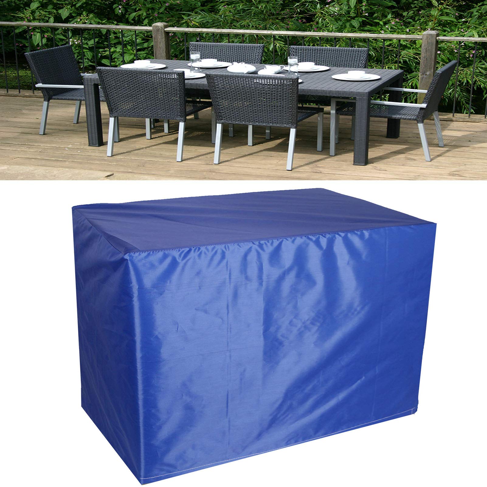 Copertura impermeabile resistente per mobili da giardino, 200 x 160 x 70 cm, antivento, per mobili in rattan, copertura per mobili da giardino, con tessuto Oxford 420D