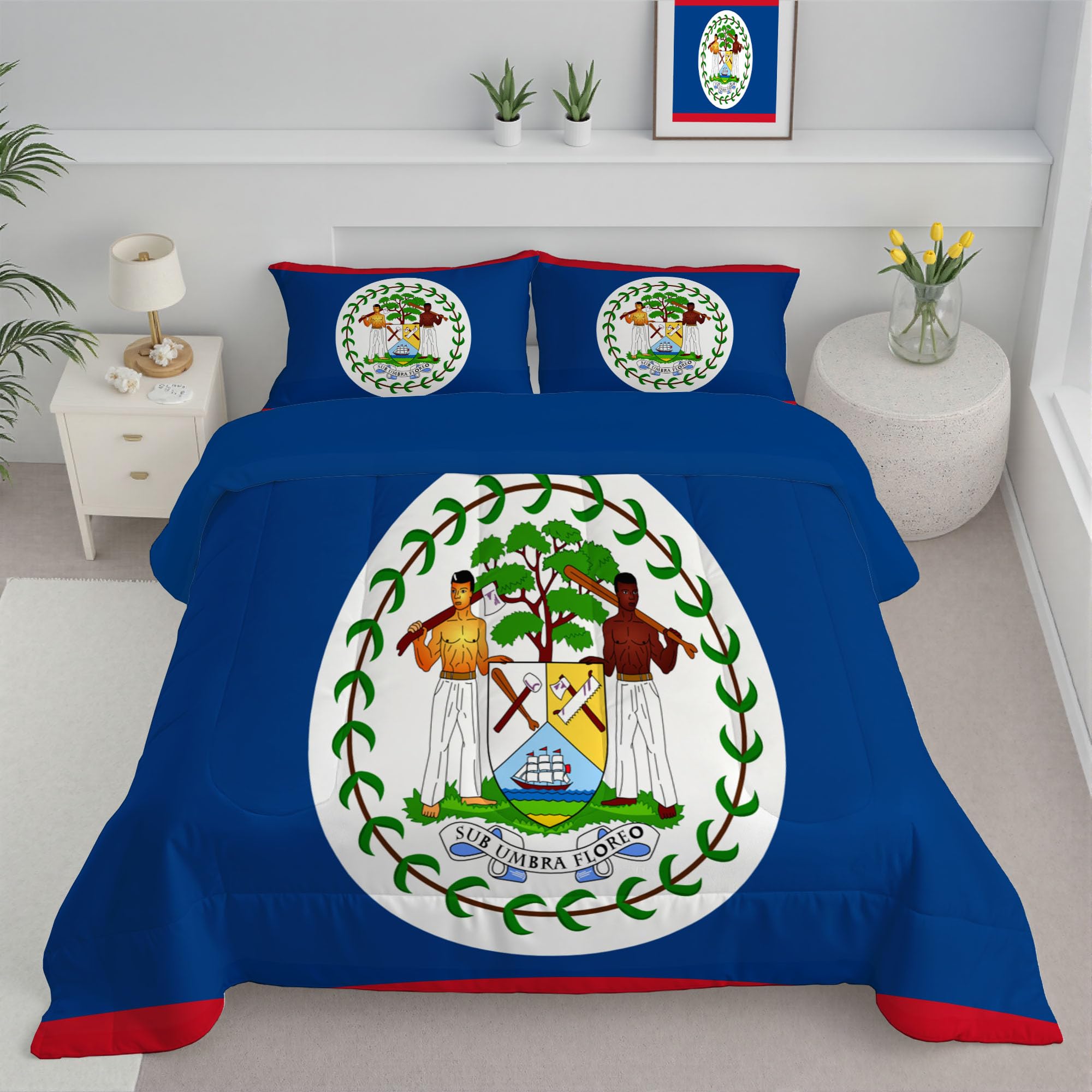 Edredón de Belice de 240x220cm azul marino reversible con funda cojín para todo el año