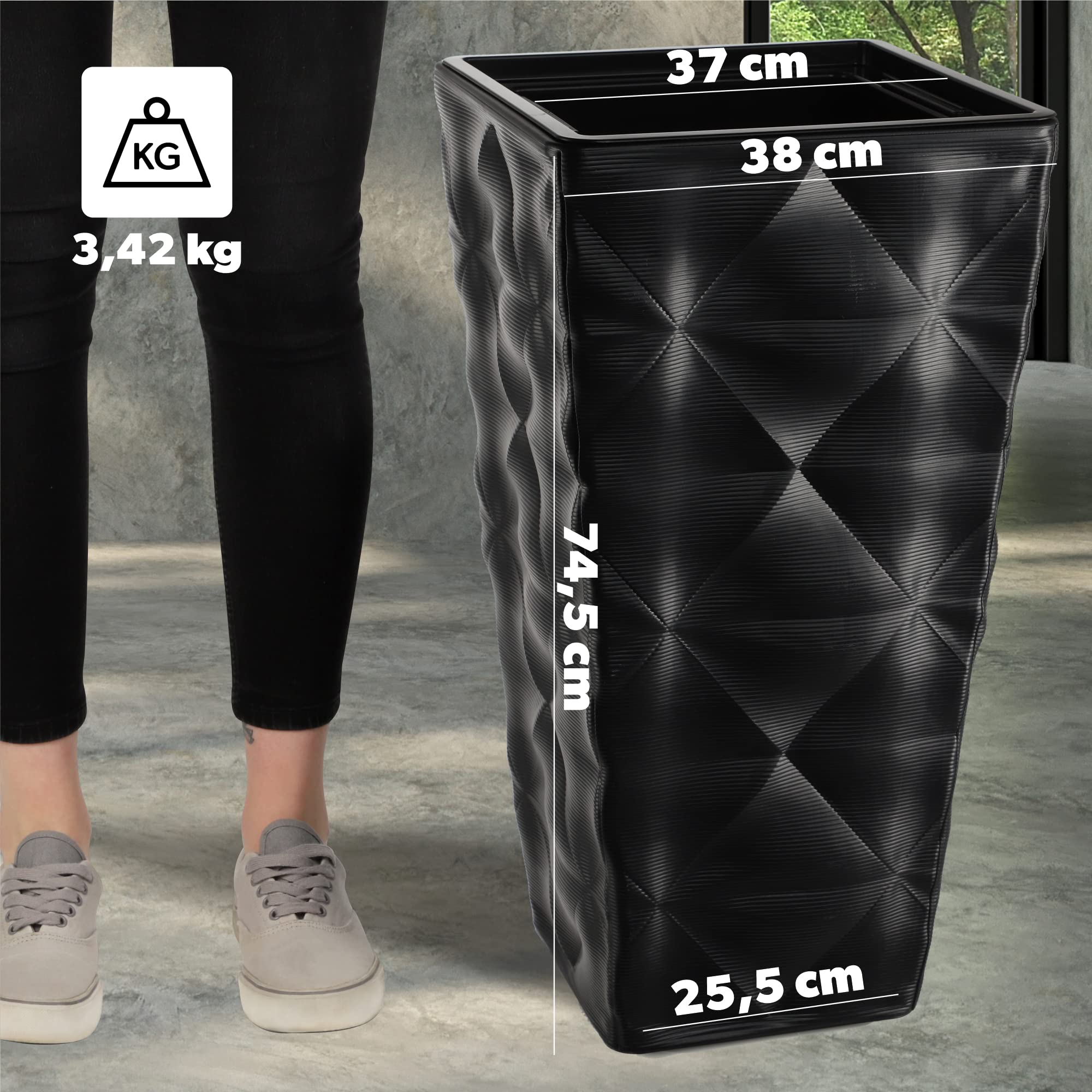 Bloembak Plantenbak Inzetpot 44x30 cm 30L