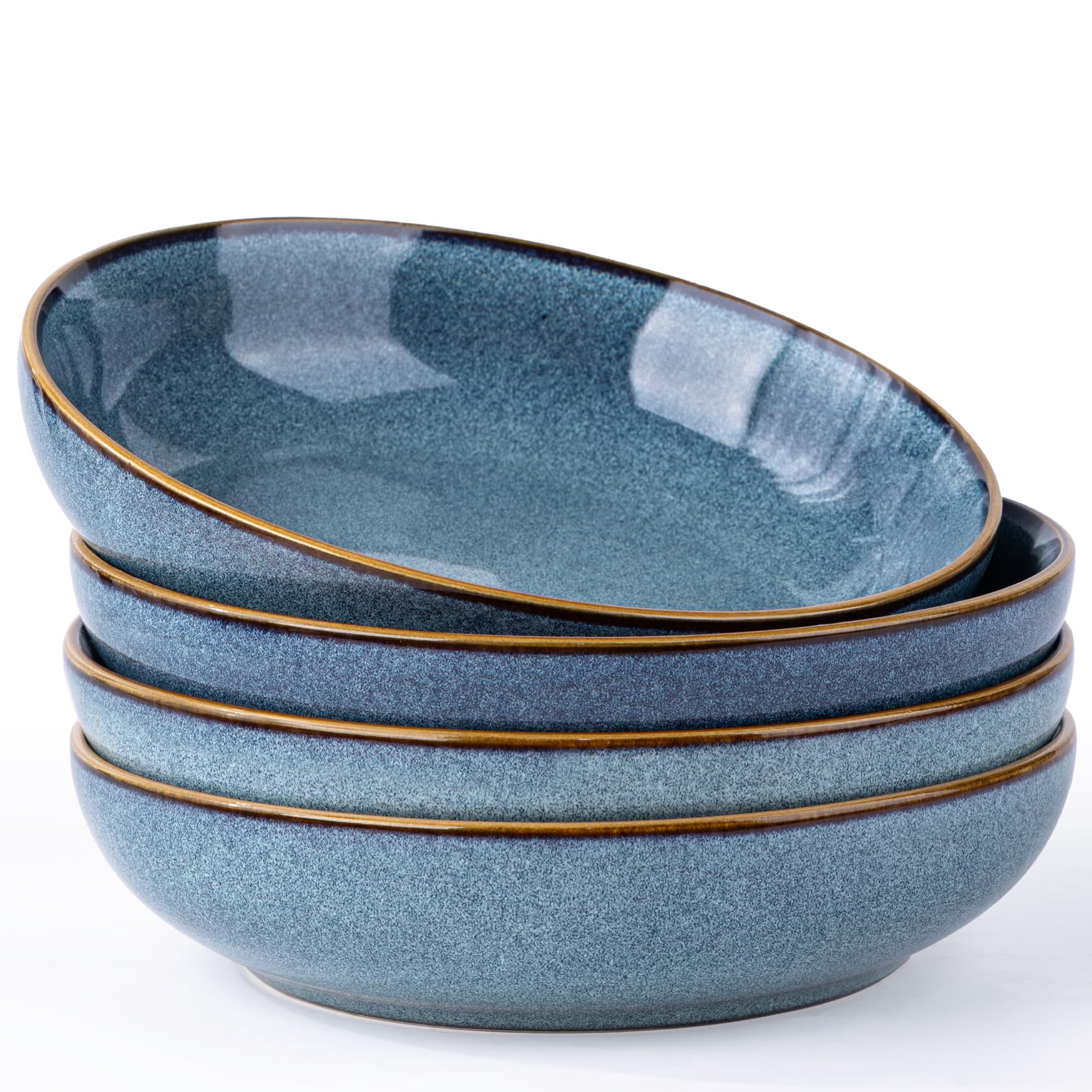 8.5’’ Ceramic Pasta Bowls Set of 4, 36oz Large Stoneware Bowls Set
