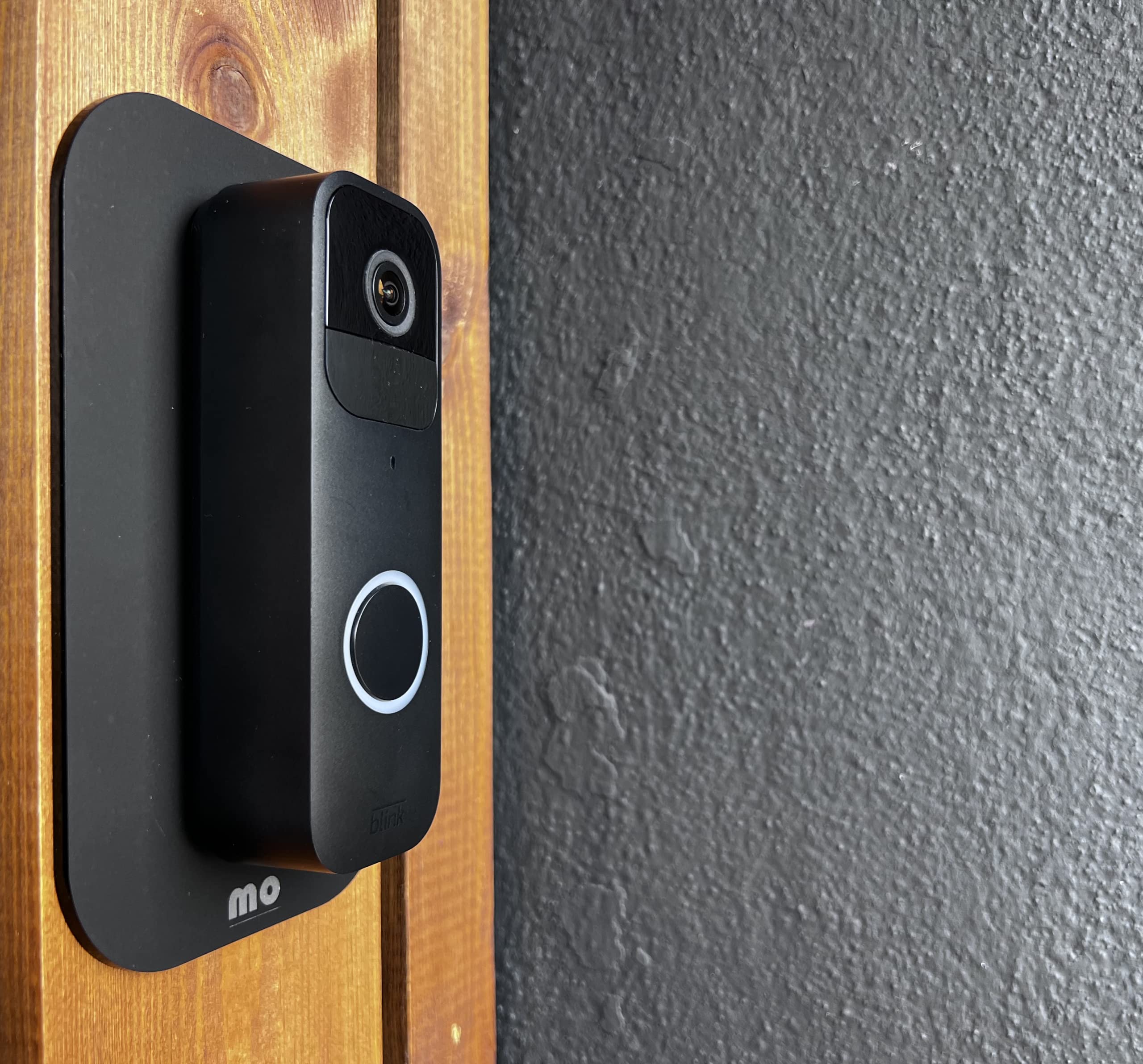 Płyta ścienna kompatybilna z BlinkDoorbell satynowe wykończenie wytrzymały plastik perspex czarny