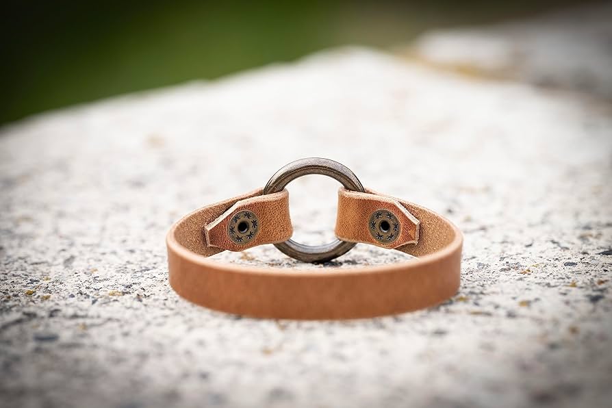 Amazon.com: Leather Ring Bracelet - Wedding Ring Bracelet - Walnut