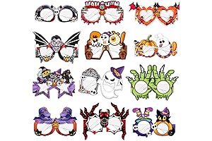 12 Pcs Halloween Glasses Paper Eyeglasses for Kids Adults Party Cosplay Accessories