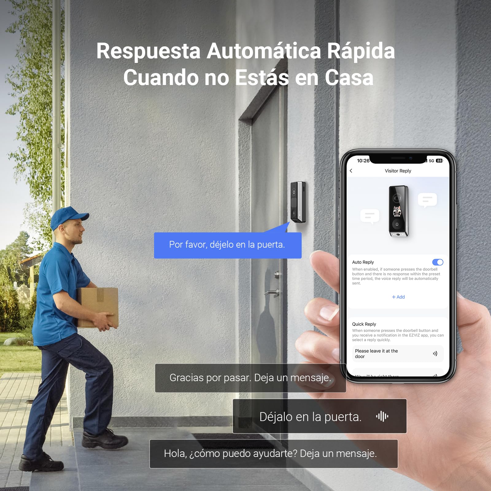 EZVIZ 6MP+2MP EP8 Ultra Timbre Inalámbrico Exterior Impermeable con Chime | Pantalla Interactiva con Videollamada, Detecta Persona/Paquete, Pre-Roll, 2 Baterías Recargables, 32GB eMMc Interno, Wi-Fi 6