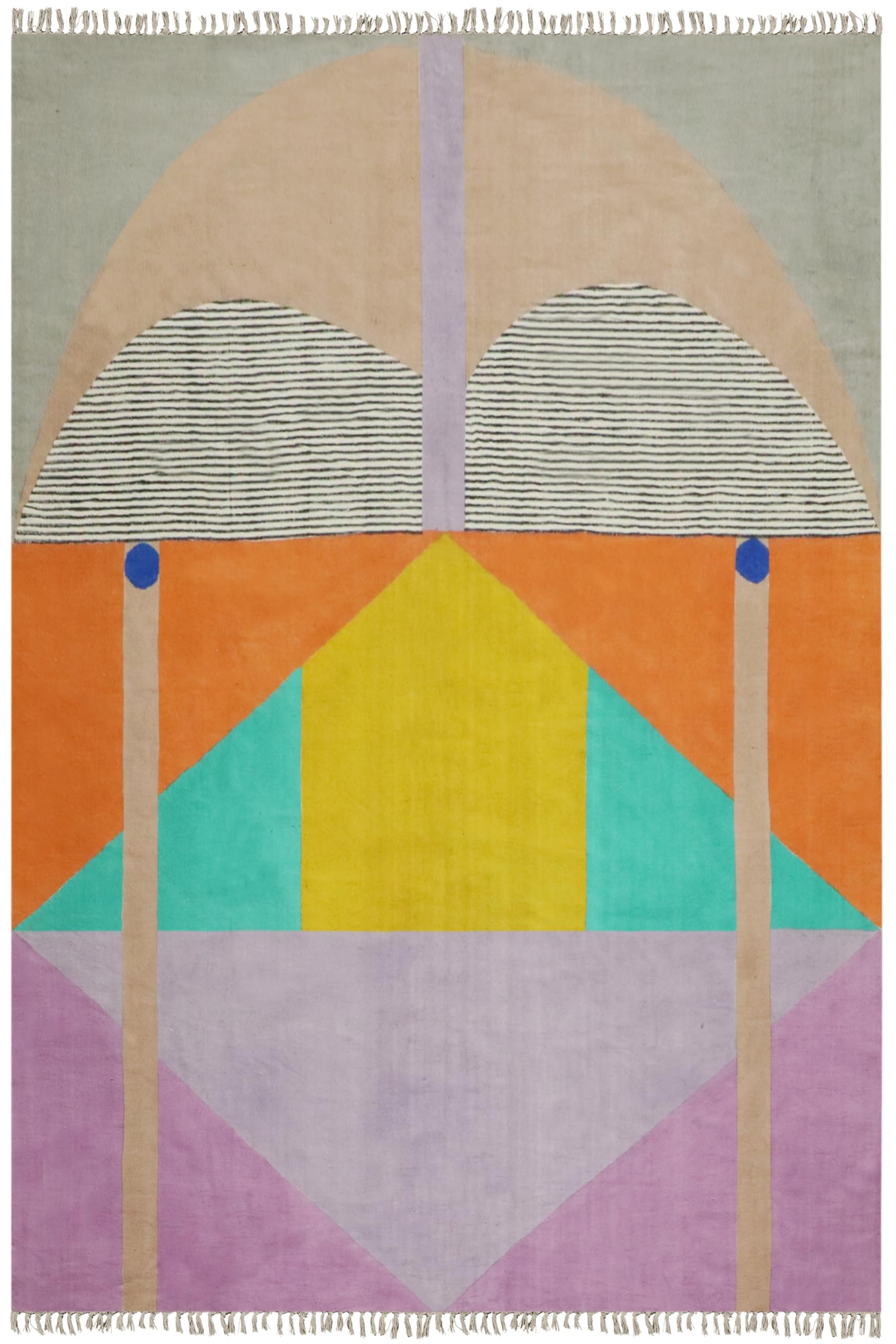 Kelim-Läufer, 10 x 30 cm, Baumwollteppich, rosa und orange, flach gewebt, geometrisch, 0,48 cm, handwaschbarer Teppich für drinnen und draußen, Läufer für Flur, Treppen, Eingangsbereich