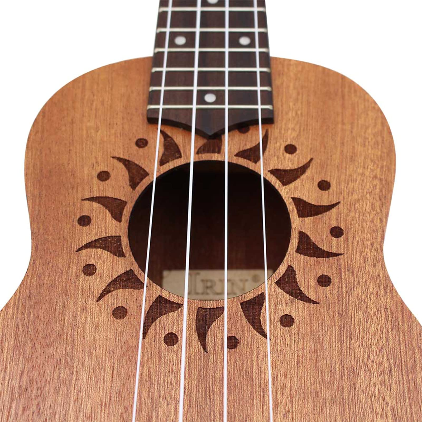 Ukulélé de démarrage hawaïen pour enfants 4 cordes Petite guitare Motif tournesol Ukulélé acoustique Cordes en nylon (53 x 3 cm)