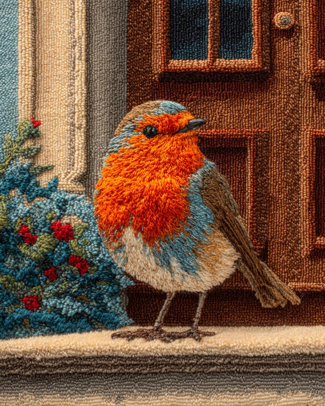 AMBATTERY Carpet Latch Hook Kit Birds at the Door 55x75cm