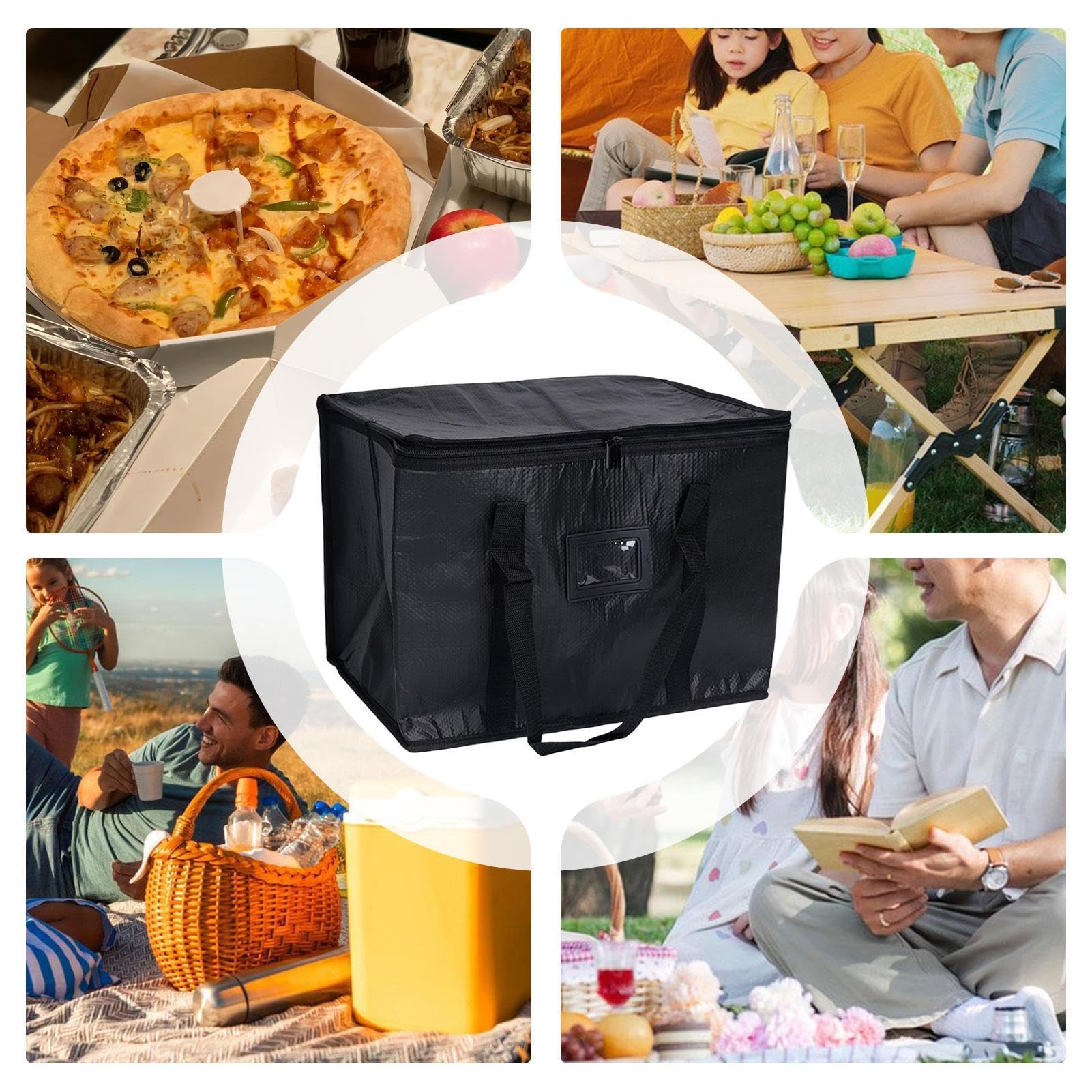 Borse Termiche Per Consegna A Domicilio Contenitore Termico Per Cibo Caldo | Borse Isolanti per Catering per Viaggi, Campeggio, Feste, Attività All'aperto, Raduni Familiari, G
