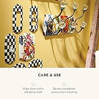 Vista 5 de MACKENZIE-CHILDS Enamel Switch Plate, Light-Switch Cover, Single Rocker, Black-and-White Courtly Check