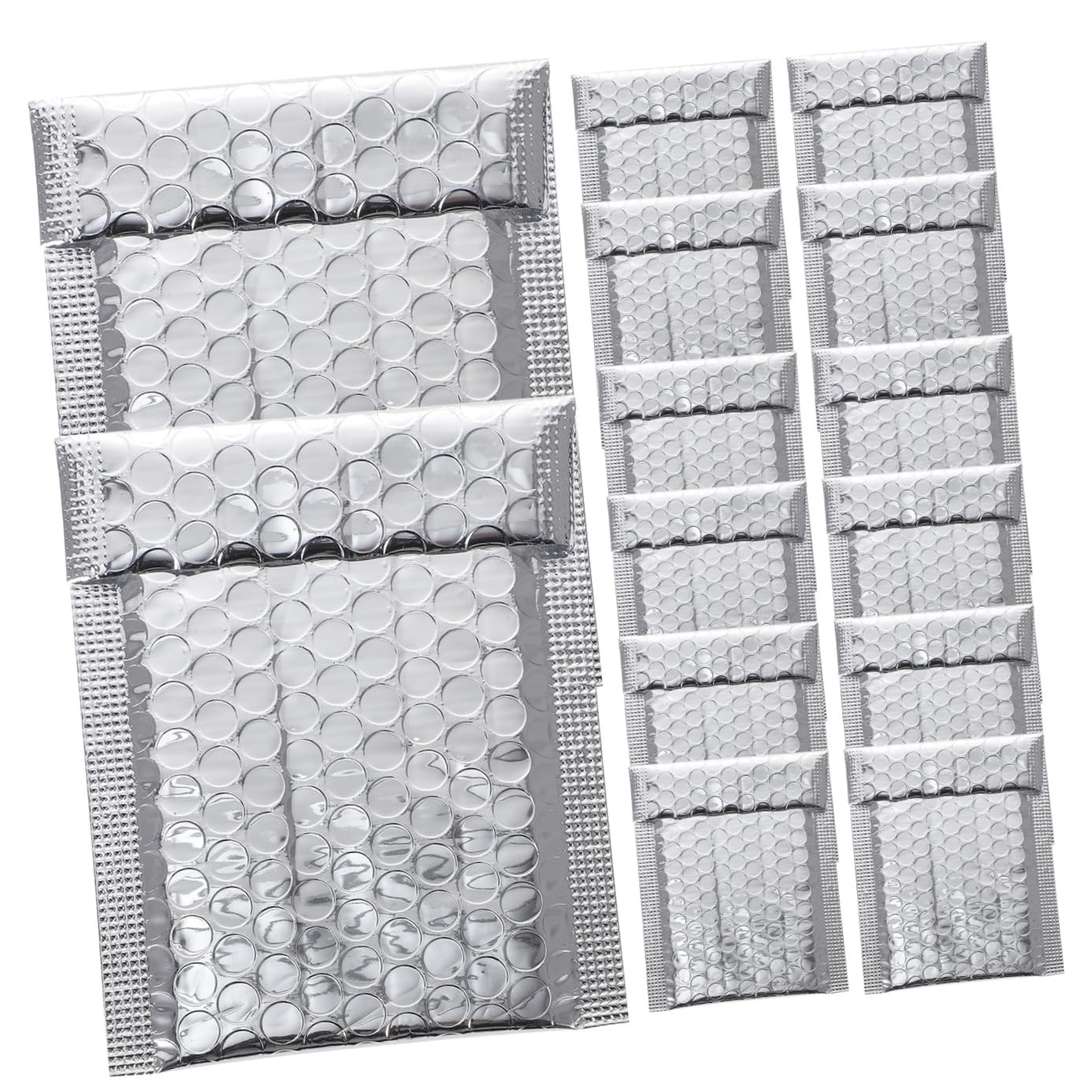 100 pezzi Buste Imbottite per Spedizioni con Bolle d Aria Autoadesive Resistenti e Protettive per Abbigliamento e Oggetti Fragili Formato Argento