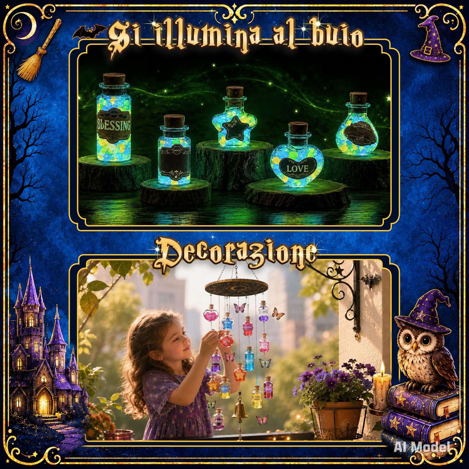 Wothfav Kit di Pozioni Misteriose per Bambini, Mescola 22 Pozioni Magiche, Pozioni Magiche Bambina, Giocattolo Creativo Artigianali, Kit di Pozioni Fatate Lavoretti Creativi per Bambini 6-12 Anni