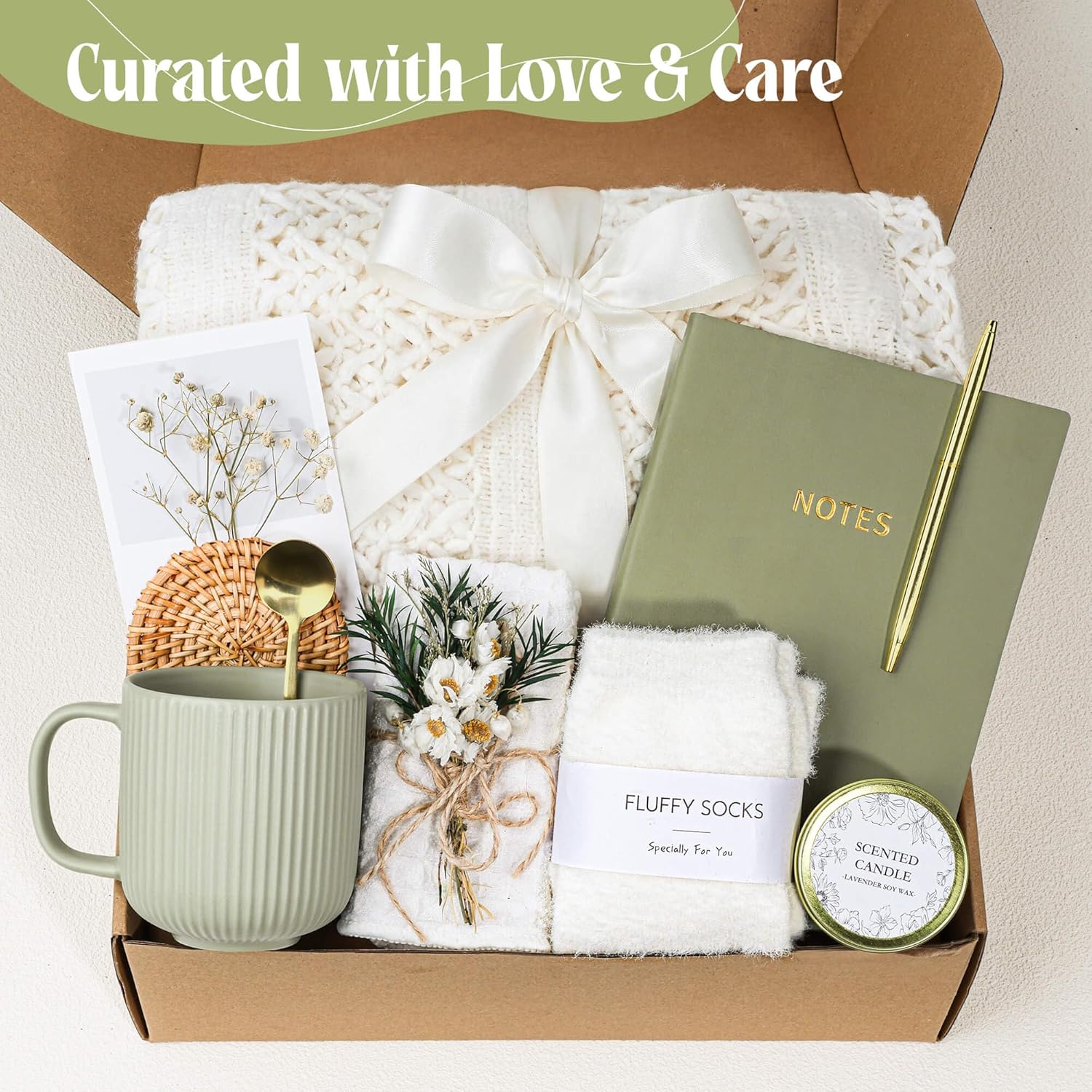 Mothers Day Gift for Mom Women, Birthday Gift for Women Friendship, Self Care Gift Basket, Get Well Soon Care Package Feel Better Gifts for Best Friend, Sister, Grandma, Girls, Wife, Girlfriend